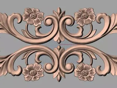 European furniture 3D relief models for CNC wood engraving E209 3D model