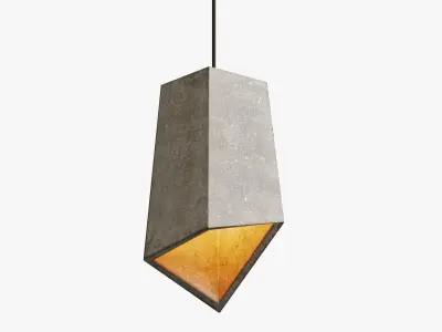 modern pendant lights made of concrete 3D model