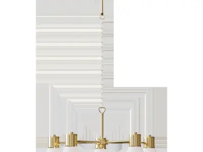 FLGBU Candelabrum 5-arm brass glass 3D model