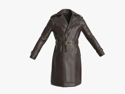 Leather Coat Low-poly 3D model