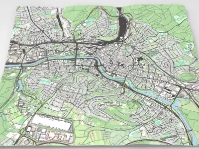 Cityscape  Saarbrucken Germany 3D model