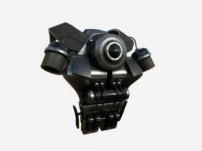 SciFi Backpack B02 Dark Steel - Fashion Character Design Low-poly 3D model