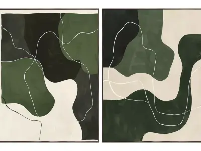Modern Green Painting Modern Green Painting abav448 abav449 3D model