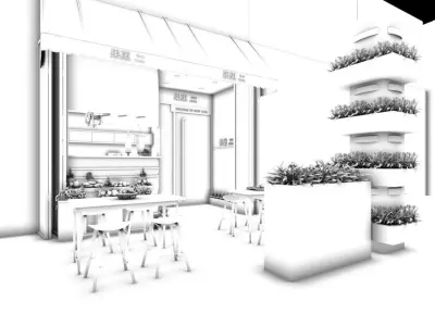 Shop - Refreshments - Coffee Shop 01 3D model