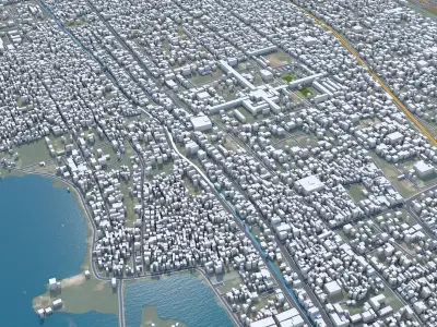 Mandalay Myanmar Burma 30km Low-poly 3D model