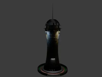 Low Poly Glass Building Free low-poly 3D model