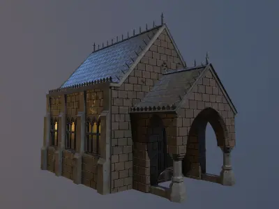 Victorian Chapel Low-poly 3D model