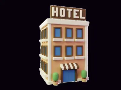 Hotel 3D Illustration 3D model