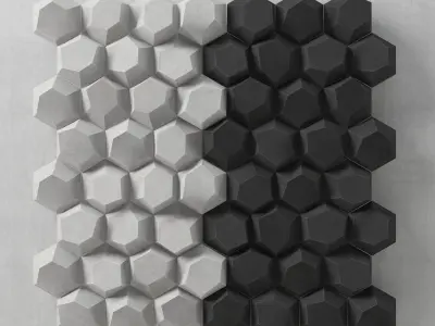 Panel decor hexagon 3D model