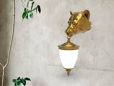 Bear Head Wall Lamp 3D print model