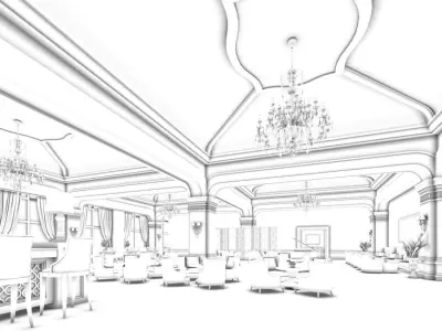 Business Restaurant - Coffee - Banquet  90 3D model