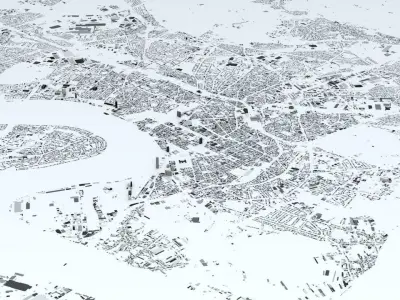 Dusseldorf Streets and Buildings 3D model