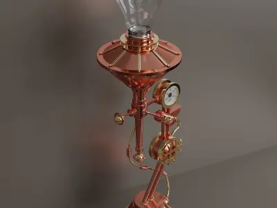 Steampunk electric table lamp 3D model