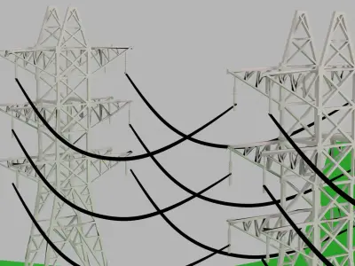 electric power tower 3D model Low-poly 3D model