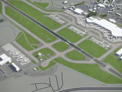 Porto Airport Low-poly 3D model