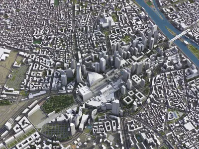 Paris - La Defense Low-poly 3D model