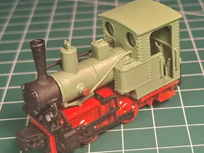 H0e scale Steam Locomotive Borsig Bn2T TG 750mm - resin 3D print model