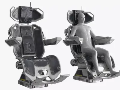 Sci Fi Control Chair Low-poly 3D model