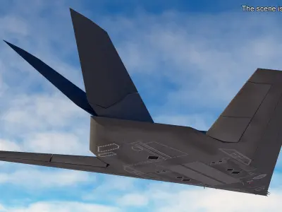  Military Stealth Aircraft in Flight 
