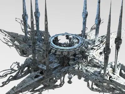 Sci fi Orchid tower  3D model