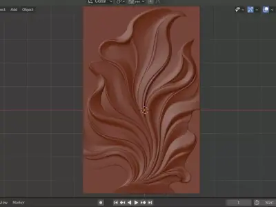 Modern Decorative Relief Wall Decor Set STL Mural CNC 389 3D model
