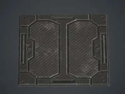 Sci-fi Floor Metal Plates 2 PBR Game Ready Low-poly 3D model