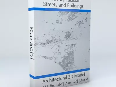 Karachi Streets and Buildings 3D model