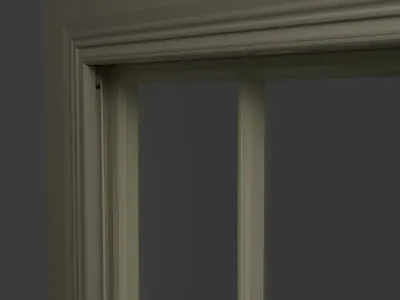Old Sash Window 1900 typical on a Villa  Low-poly 3D model