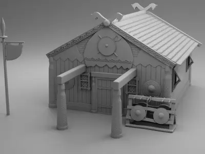 Vikings carved house 3D print model