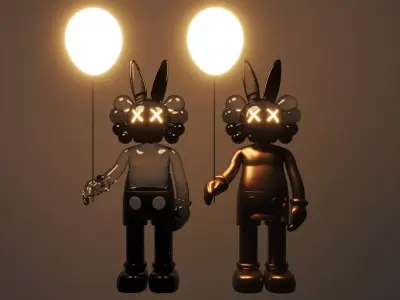 Kaws Standing Lamp 3D model 3D model
