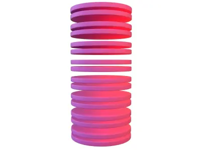 Nand Flash Memory QLC Structure v1 007 Low-poly 3D model