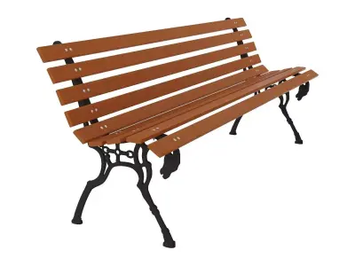 Classic Garden Bench for Outdoor and Urban Scenes 3D model