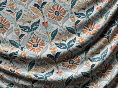 Victorian Flowers Cloth Fabric PBR Texture Pack Texture
