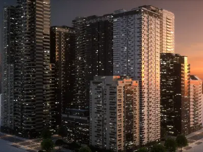 City Block Type B01 3D model