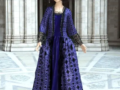 Victorian Gown Set 3D model