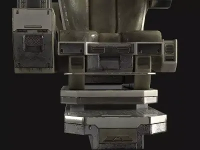 Sci Fi Control Chair v2 Low-poly 3D model