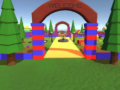 Cartoonish Amusement Park - Environment 3D model