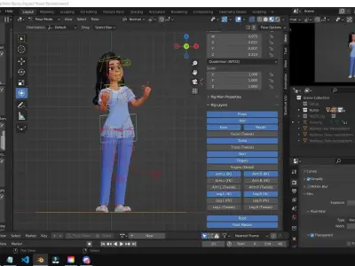 Nurse Cartoon Female Character Low-poly 3D model