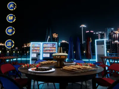 Rooftop hot pot Restaurant 3D model