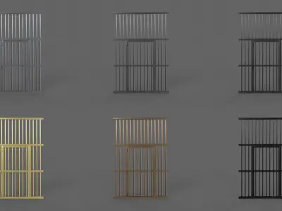 PBR Door Prison Cell 1 Low-poly 3D model