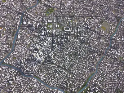 Chengdu - 3D City Model Low-poly 3D model