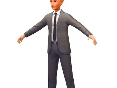 Cartoon Low Poly Style Avatar 009 Low-poly 3D model