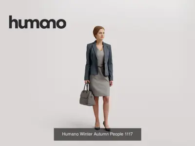 Humano 5-Pack - WINTER  AUTUMN PEOPLE - 5x 3D models A