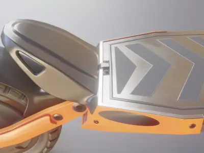 Orange Offroad E-Scooter Low-poly 3D model