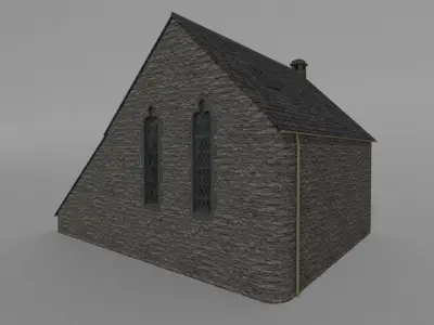 Uk British church Chapel Low-poly 3D model