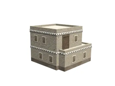 Middle Eastern Style Building - PBR Game Ready  Low-poly 3D model