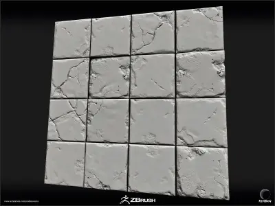 Old Floor Tiles - PBR materials Texture Texture