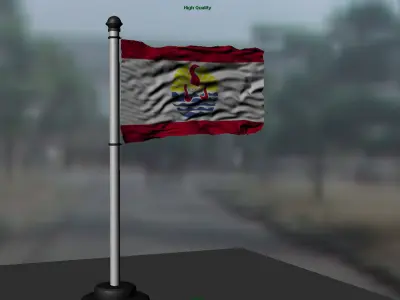 French Polynesia flag 3D model