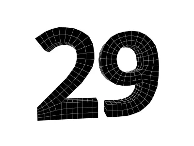 Date Number 29 v1 001 Low-poly 3D model