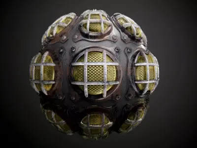 Sci-Fi Factory Metal Light Seamless PBR Material Texture